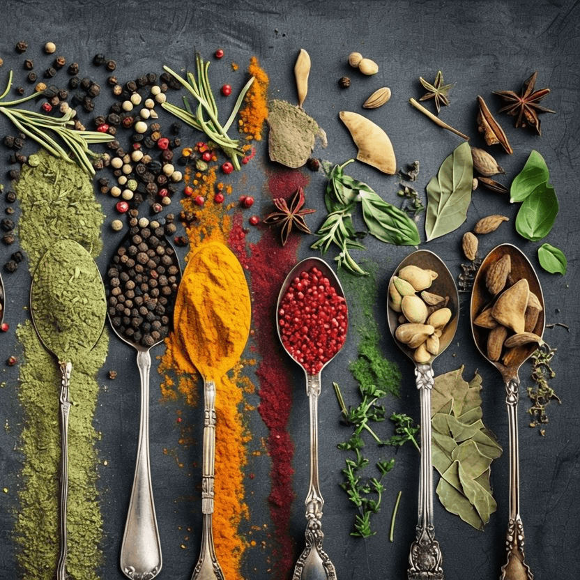 Assortiment d’épices colorées