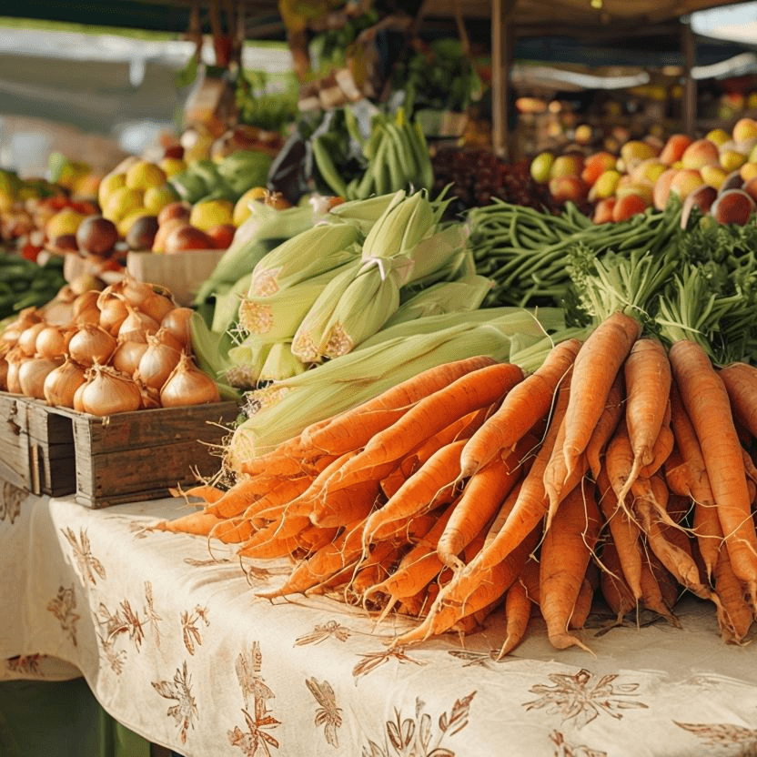 Un Étal Éclatant de Produits Frais et de Saison