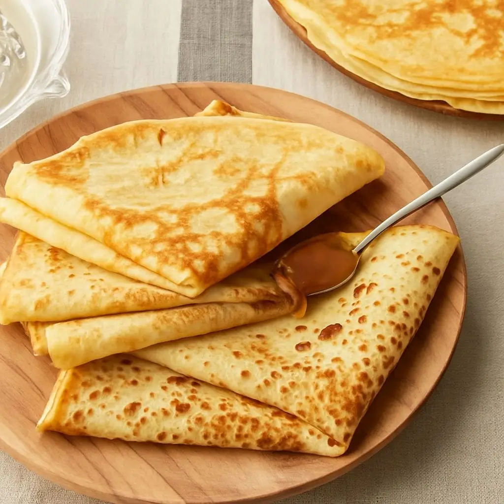 Crêpes avec sauce caramel